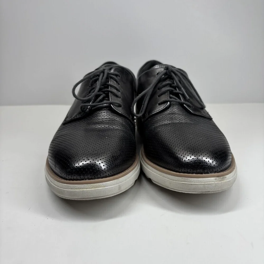 Clarks Sharon Crystal Women's US 11M Pewter Leather Wedge Oxford Shoes Platform